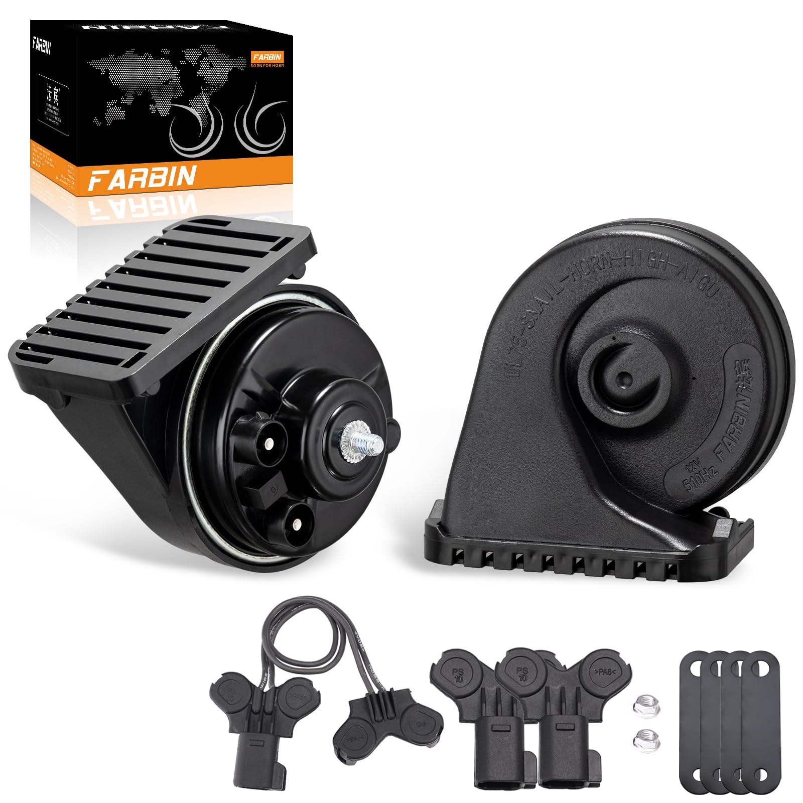  FARBIN 12V High Low Dual-Tone Electric Horn for Ford, GM, Chrysler, Tesla F-150 (Replacement)
| Waterproof FARBIN Elect