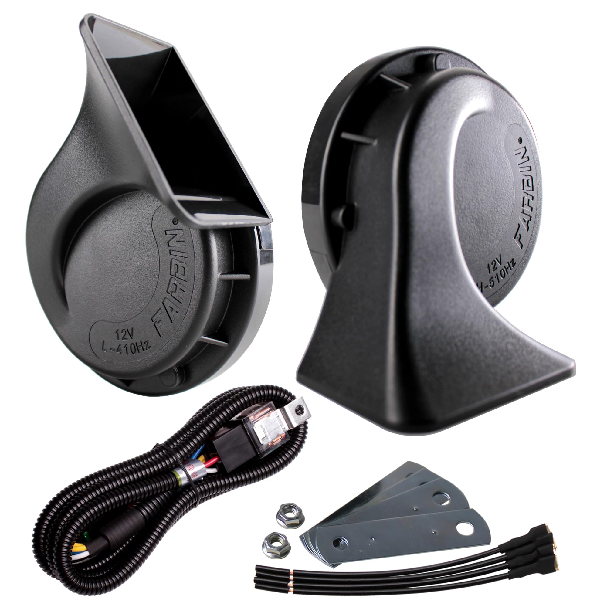 FARBIN Waterproof Air Horn for Truck and Train with Loud Dual-Tone Black Horn and Relay Harness
| FARBIN 12V Car Horn K